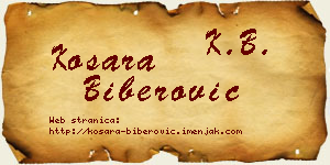 Kosara Biberović vizit kartica